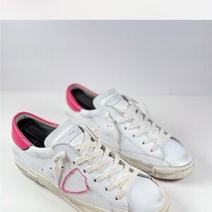 Philippe Model Women's White and Pink Sneakers